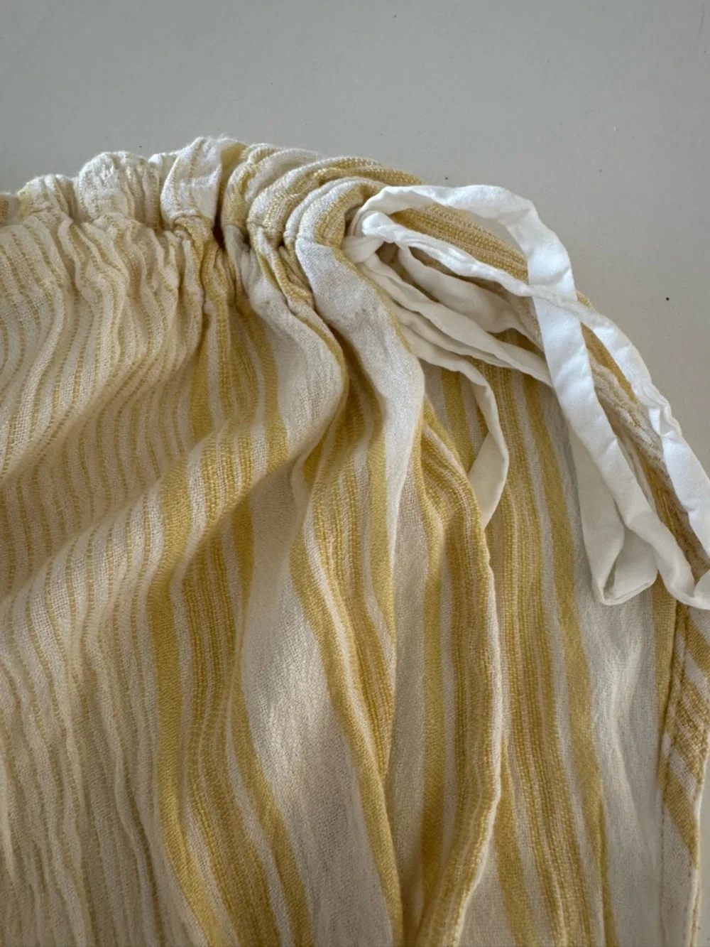 Free People Yellow and White Striped Button-Down Top